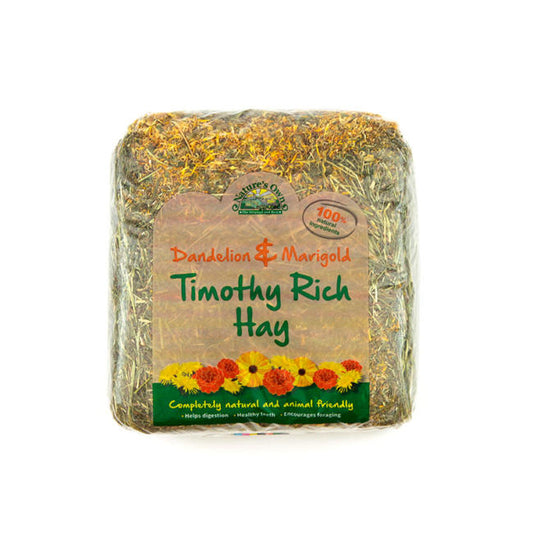 Timothy Rich Hay with Dandelion and Marigold