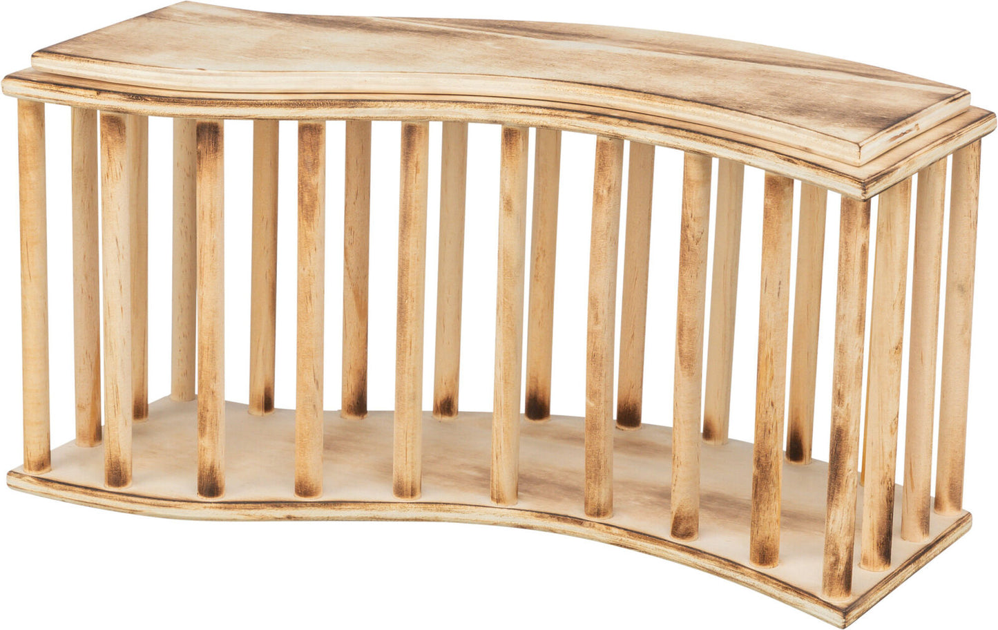 Flamed Wood Free Standing Hay Manger with Lid