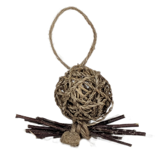 Hanging Seagrass Ball with Apple Sticks