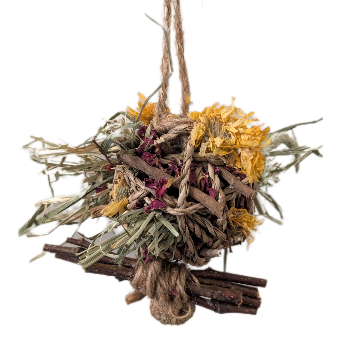 Hanging Seagrass Ball with Apple Sticks