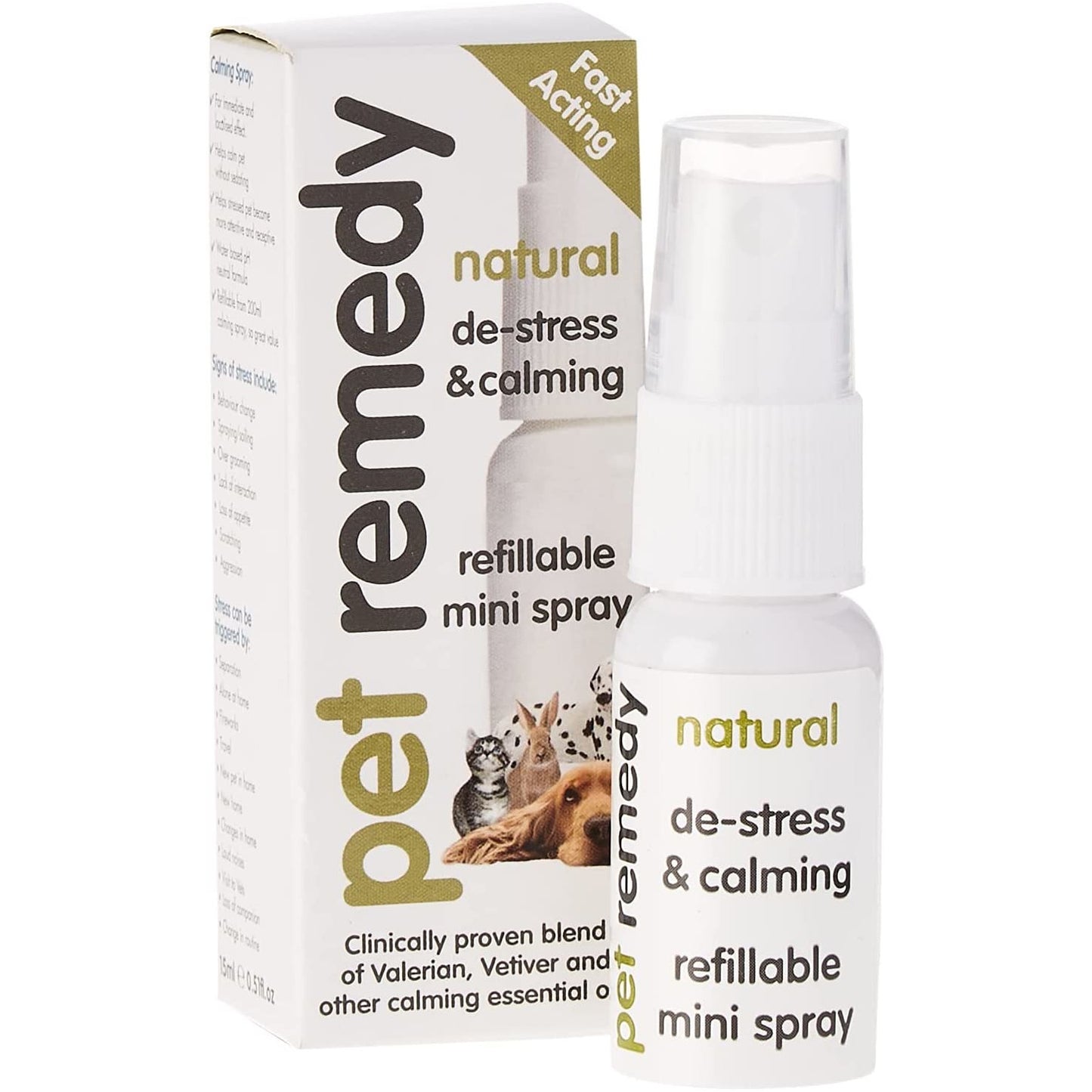 Pet Remedy De Stress & Calming Spray (15ml or 200ml)